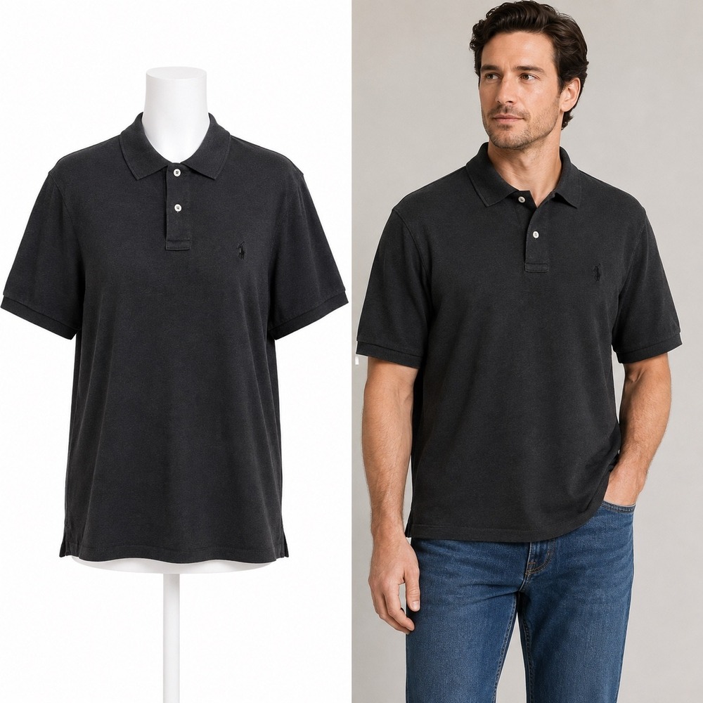 Polo Ralph Lauren Shirt Mens XXL Black Classic Fit Cotton Short Sleeve Pony Logo